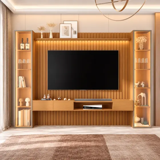 Painel Ripado com Rack Suspenso